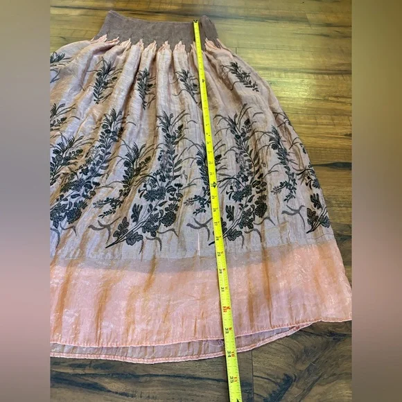 LAPIS Women's O/S Maxi Skirt/Strapless Peasant Dress Crinkle Smocked Pink blush - Picture 3 of 7